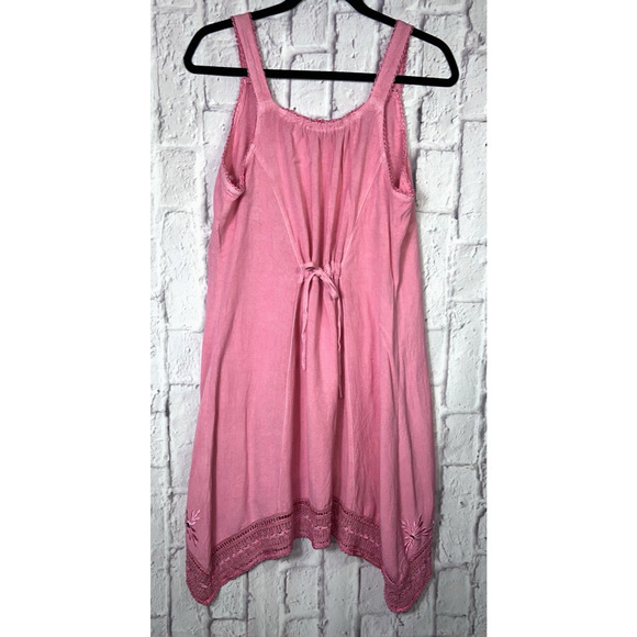 Raga Sun Embroidered Sequin Slip Dress Y2K Core asymmetrical Hem Pink Size L - Picture 2 of 9